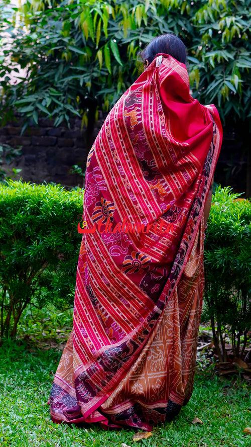 8 Motifs Brown Khandua Silk Saree