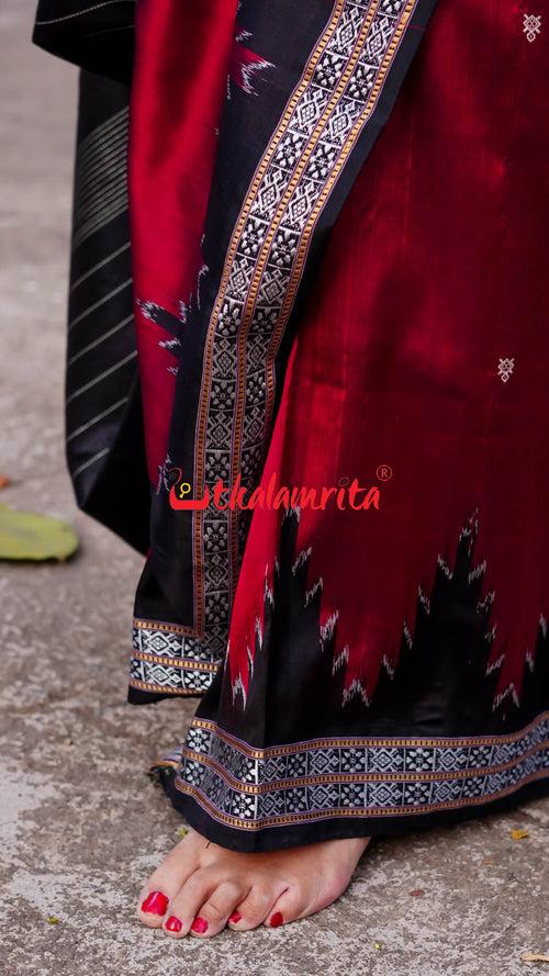 Maroon Queen Khandua Silk Saree