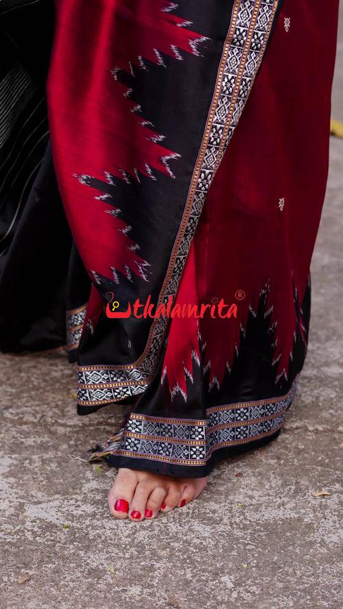 Maroon Queen Khandua Silk Saree