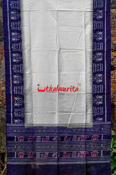 White Navy Blue Tribal (Dupatta)