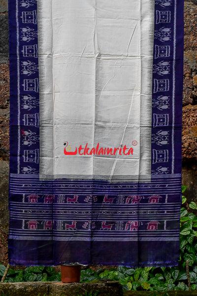 White Navy Blue Tribal (Dupatta)