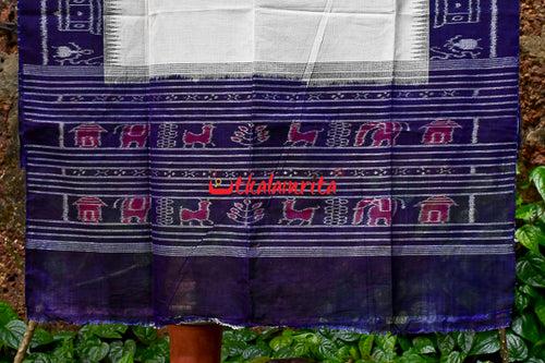 White Navy Blue Tribal (Dupatta)