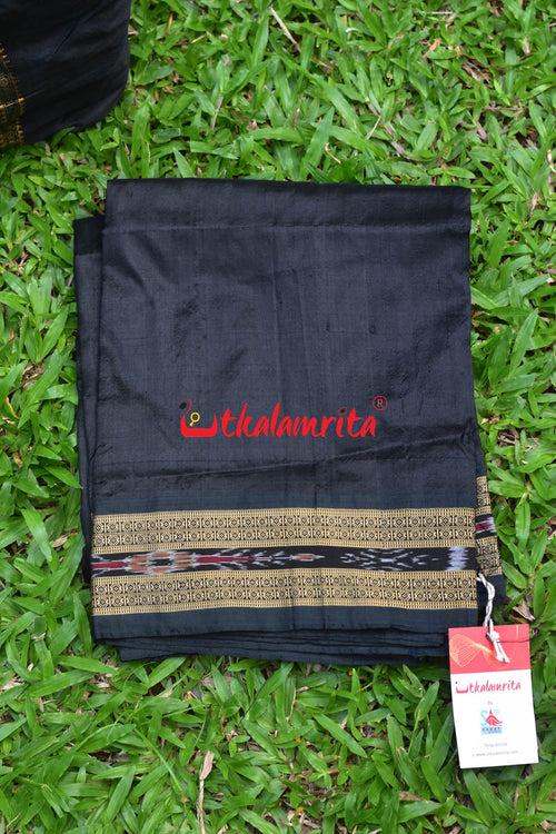 Black Bandha Border Silk (Fabric)