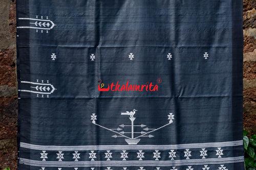 Black Original Ganjam Tussar Silk Saree