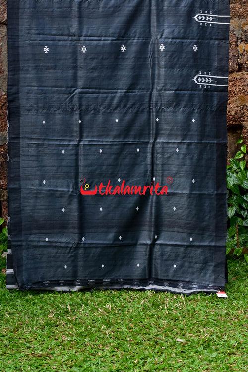 Black Original Ganjam Tussar Silk Saree