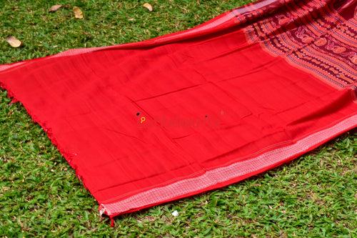 Maroon Cycles Sambalpuri Cotton Saree