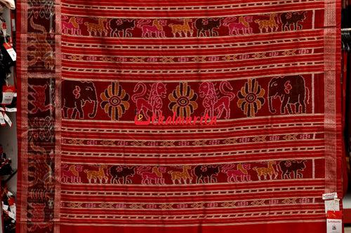 8 Motifs Brown Khandua Silk Saree