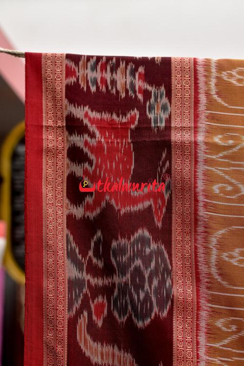 8 Motifs Brown Khandua Silk Saree