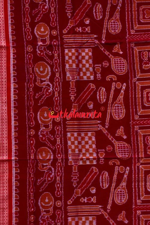 Maroon Cycles Sambalpuri Cotton Saree