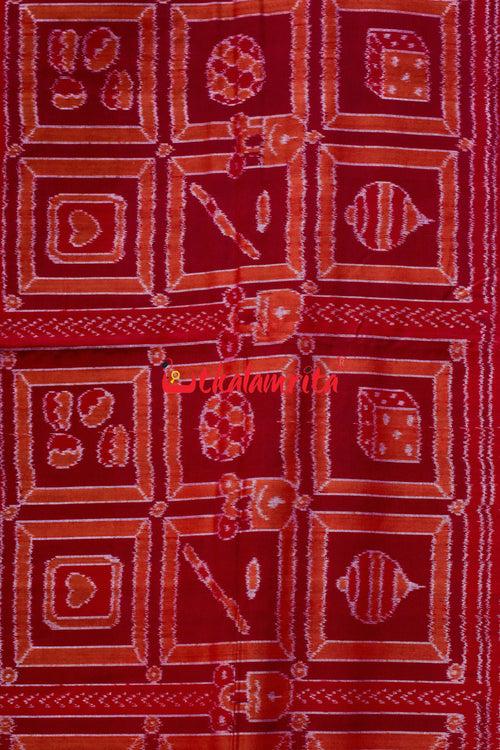 Maroon Cycles Sambalpuri Cotton Saree