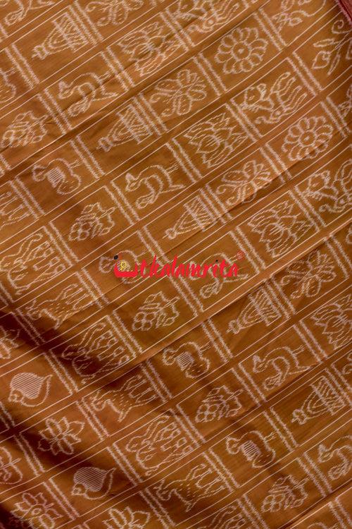 8 Motifs Brown Khandua Silk Saree