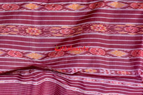 Plain Fine Tussar Maroon Border Saree