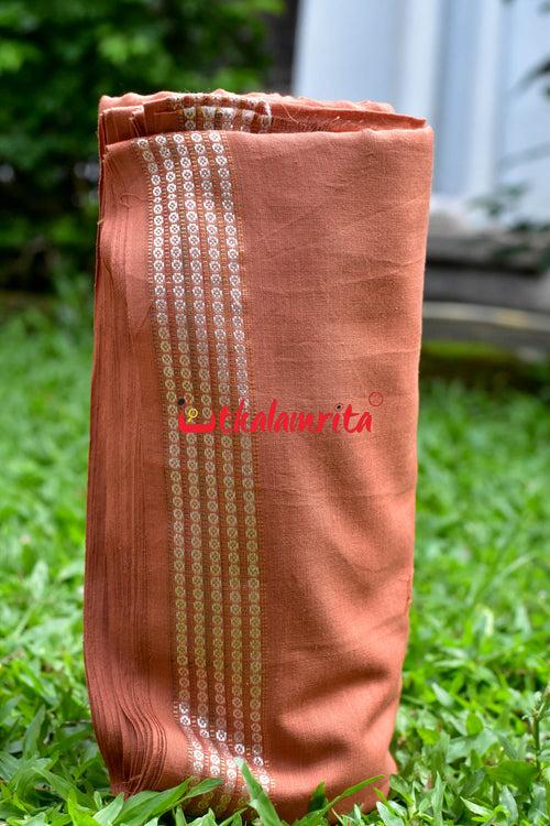 Rust with Rudrakhya Border (Fabric)