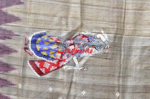 Ratha Jatra Theme Pattachitra Tussar Silk Saree