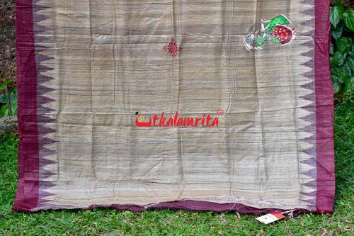 Ratha Jatra Theme Pattachitra Tussar Silk Saree