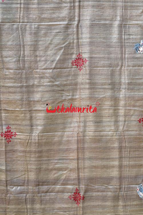 Ratha Jatra Theme Pattachitra Tussar Silk Saree