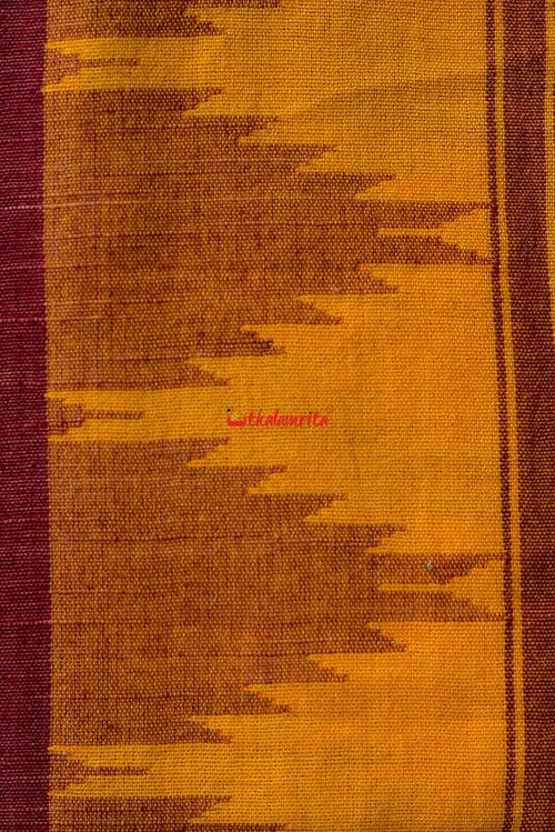 Yellow Maroon with Middle Stripes Kotpad