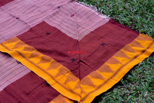 Yellow Maroon with Middle Stripes Kotpad