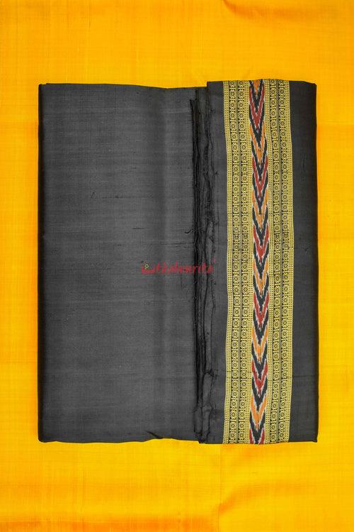 Black Bandha Border Silk (Fabric)