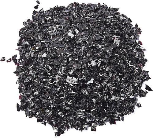 SNOOGG Pack of 300 Gram high Luster Shiny Uneven Stones 2 to 6 mm for Resin Art Decor Table top Aquarium DIY and More (Black)