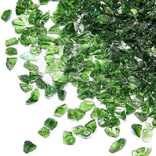 SNOOGG Pack of 300 Gram high Luster Shiny Uneven Stones 2 to 6 mm for Resin Art Decor Table top Aquarium DIY and More (Dark Green)