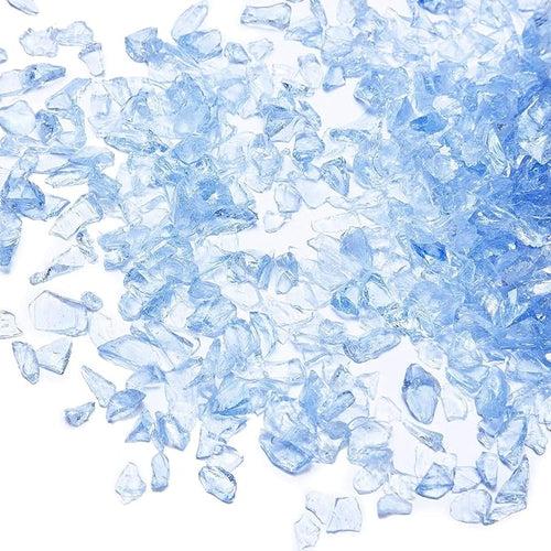 SNOOGG Pack of 300 Gram high Luster Shiny Uneven Stones 2 to 6 mm for Resin Art Decor Table top Aquarium DIY and More (Light Blue)