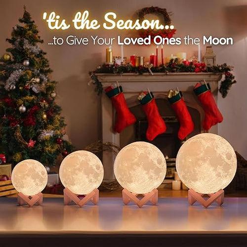 SNOOGG Mind-Glowing Moon Lamp - 3D Moon Night Light for Kids Bedroom – DC 5V USB Cable 16 Color LED Moon Ball for Space Decor - Globe Nightlight with Stand and Remote (6 Inch)