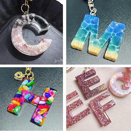 Snoogg Resin Silicone ABCD Mold Without Hole and Deep ABCD Mold for Key Chain, Jewellery Accessories DIY Craft and More