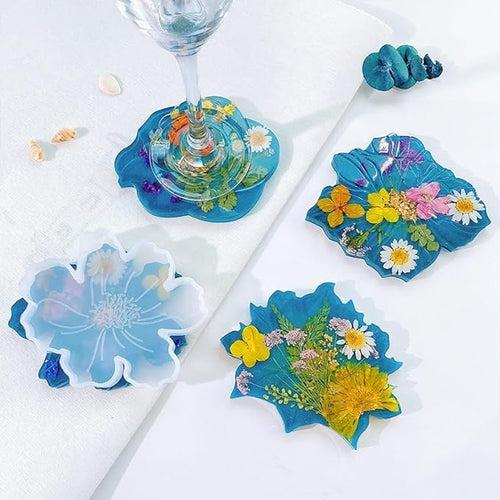 Snoogg Geode Coaster Pack of 4 Coaster for Tea Holder lids Coaster Parties DIY Craft workshops Gifting Special Occasion Events Festivals Home Decor