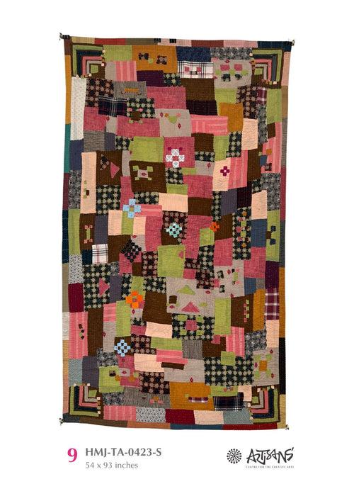 Single Contemporary Cotton Siddi Quilt: Multicolour