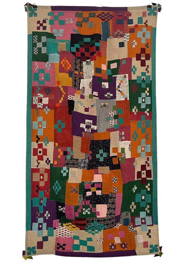 Single Contemporary Cotton Siddi Quilt: Multicolour