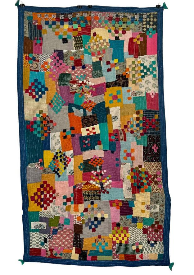 Single Contemporary Cotton Siddi Quilt: Multicolour