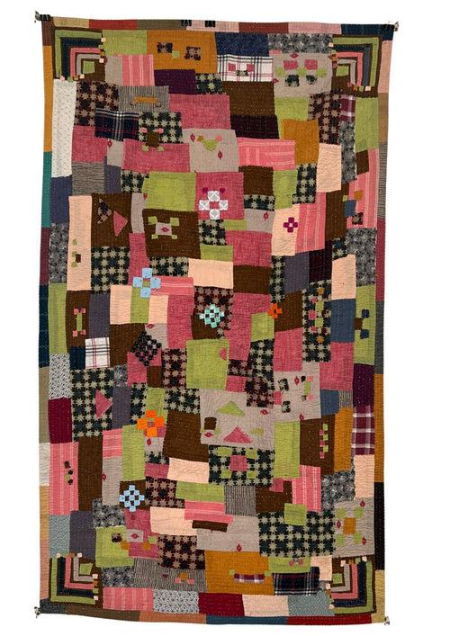 Single Contemporary Cotton Siddi Quilt: Multicolour