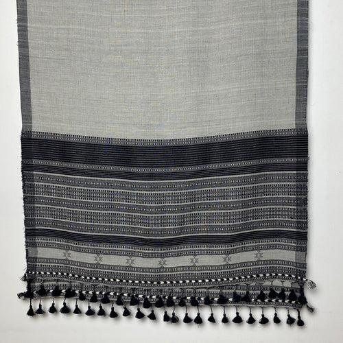 Bhujodi Kala Cotton Stole: Black and White