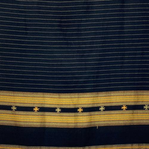 Bhujodi Striped Cotton Stole: Black