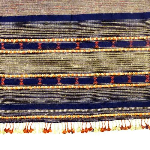 Bhujodi Ikat Silk Stole: Natural Indigo and Sappanwood