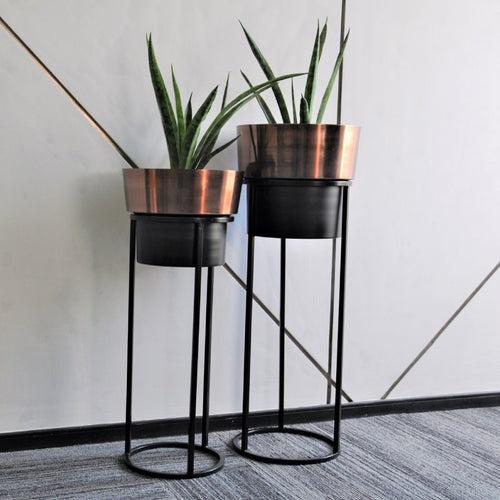 Bella Planters – Rose Gold and Black