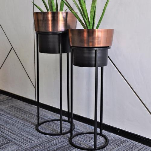 Bella Planters – Rose Gold and Black