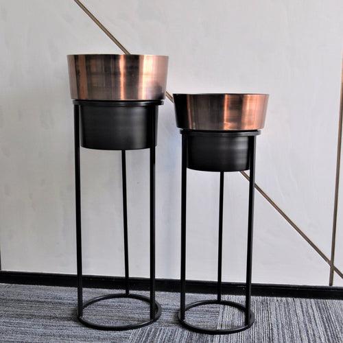 Bella Planters – Rose Gold and Black