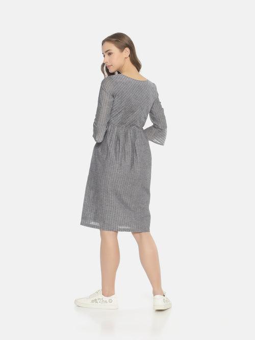 Bell Sleeve Dress - Grey