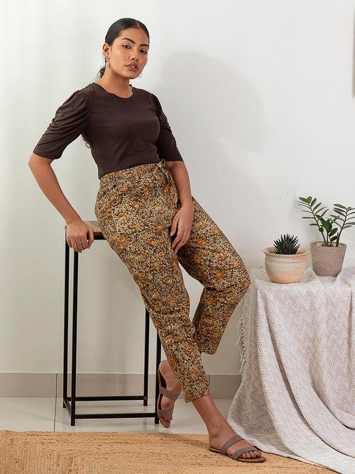 Printed Cotton Pants Green