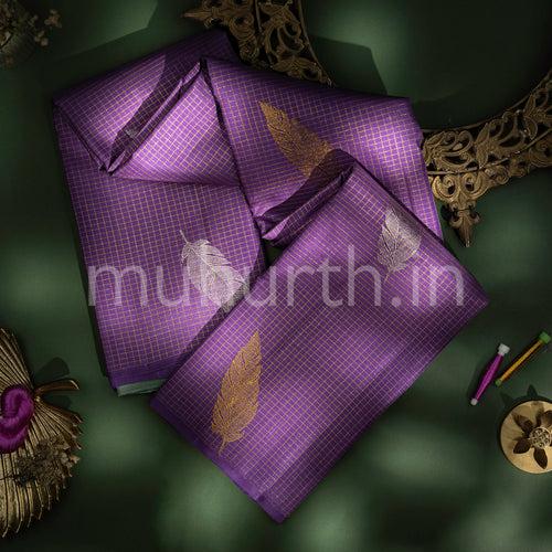 Kanjivaram Dark Mauve Silk Saree