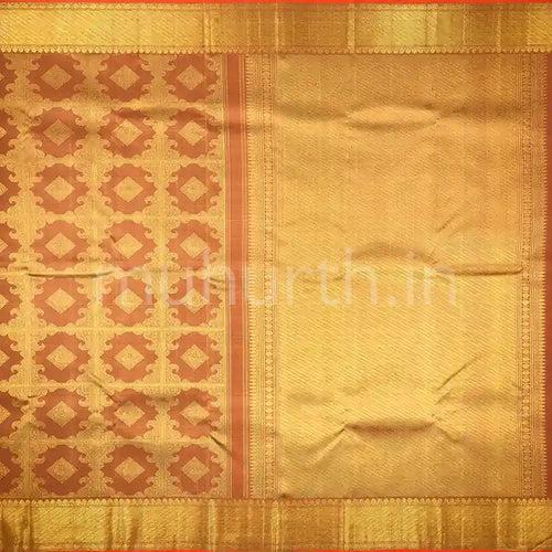 Kanjivaram Biscuit Brown Silk Saree