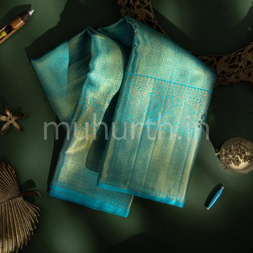 Kanjivaram Ananda Blue Silk Saree