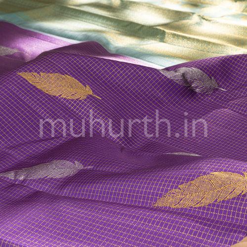 Kanjivaram Dark Mauve Silk Saree