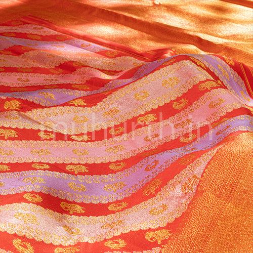 Kanjivaram Red Rangkat Silk Saree