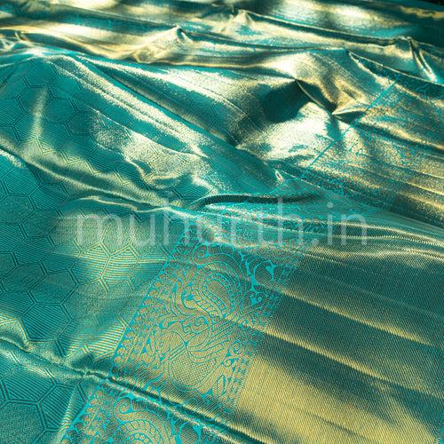 Kanjivaram Ananda Blue Silk Saree