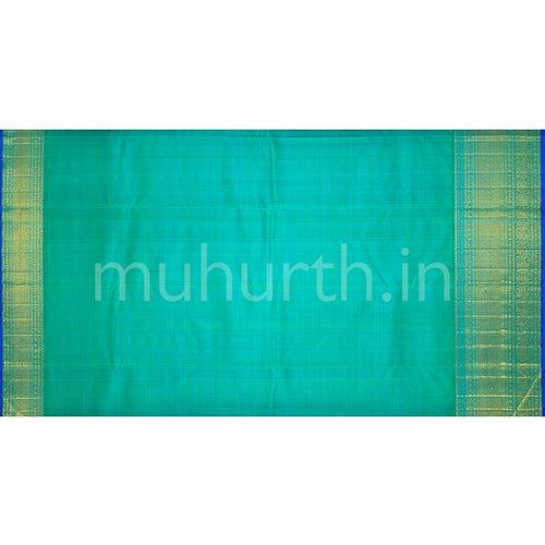 Kanjivaram Violet Silk Saree with Ananda Blue