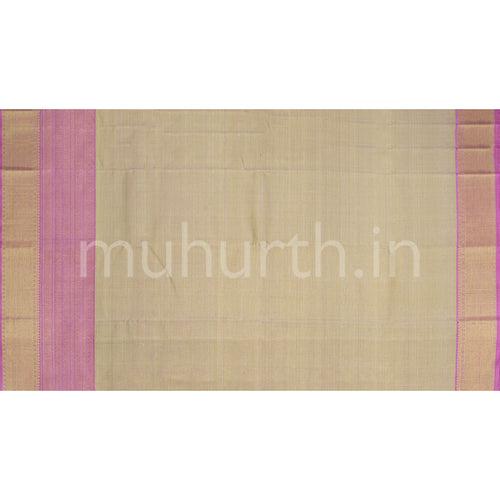 Kanjivaram Tissue Mustard Silk Saree with Pink