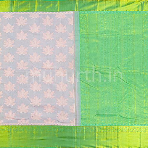 Kanjivaram Light Pink & Ananda Silk Saree with Tiratchai Green